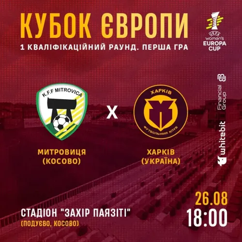 Кубок Європи. ЖФК "Митровиця" - ЖФК "Харків". 26 серпня 18:00